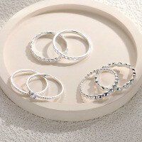 wholesale 999 Pure Silver Ins Style Solid Silver Ring for Women, Minimalist and Versatile, Elegant Index Finger Ring, Unique Band-JZ015068>No.11