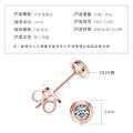 925 Sterling Silver Square Double Prong Single Stone D Color Moissanite Earrings-0-10