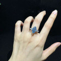 wholesale S925 Silver New ZHUO ZHI FAN Jewelry 8*16 Aquamarine Ring High-Carbon Diamond Marquise Shaped Hoop-0-2
