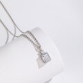 wholesale Metal material European and American style elegant ice-cut high-carbon diamond necklace for women, collarbone chain luxury white diamond pendant cross-border new accessory-0-0