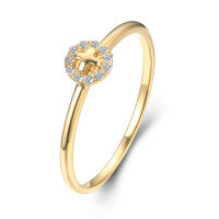 wholesale 18K Gold, 14K Rose Gold, 9K Gold Diamond Ring Cross Design Moissanite One-Piece Drop Shipping Customizable from Images-9K Rose Gold-Moissanite 13#