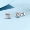 wholesale S925 Sterling Silver Moissanite Heart-shaped Moissanite Stud Earrings, Fresh and Sweet, Niche and Delicate Style, for Girlfriend-0-1