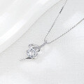 wholesale 925 Sterling Silver Heart Pendant Women's Korean Style Fashion Luxury Advanced Sense Inlaid Zircon Diamond Necklace Manufacturer Wholesale-0-1