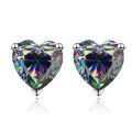 wholesale [18K White Gold] Kwai Douyin Internet Celebrity Live Broadcast Source D Color Moissanite Heart Stud Earrings Classic Three-Prong Earring Wholesale-0-14