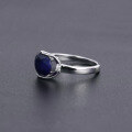wholesale S925 Silver Light Luxury Minimalist Design Natural Sapphire Ring Fashion Fine Setting Natural Colored Gemstone Ring-0-3