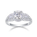 wholesale High-quality S925 silver luxury ring with Moissanite, non-fading, cross-border bestseller, closed ring-0-1