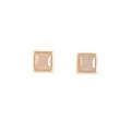 wholesale 925 silver gold-plated Chinese-style jade earrings with certificate, simple lace square earrings, inlaid with Hetian jade ear studs-0-4