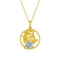wholesale S925 silver Year of the Tiger pendant with 1-carat moissanite, Q-version cartoon zodiac necklace pendant-0-11