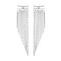 wholesale S925 Sterling Silver One-Bar Long Chain Tassel Earrings, Simple and Versatile Elegant Style, Two-Way Wear Vacation-Themed Earrings-0-4