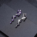 wholesale S925 Silver New Elegant Natural Amethyst Earrings High-End Medium-Long Drop Earrings Gemstone Inlaid-0-3