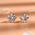 wholesale 18K Gold Plated 925 Sterling Silver 1 Carat Classic Six-Prong Moissanite Stud Earrings for Women, Simulated Diamond Earrings-0-1