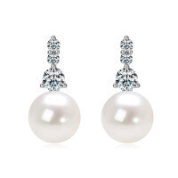 Sterling Silver Pearl Earrings for Women, Fashionable and Elegant Wholesale Design-Stylish Dangling Earrings [White Gold] - Pearl Beads  925 Silver