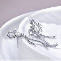 wholesale S925 Sterling Silver New Korean Ins Style Line Long Pearl Accessory Minimalist High-end Earrings for Women-0-3