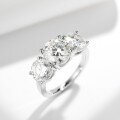 wholesale 925 Sterling Silver 3 Carat Moissanite Ring for Women, Luxury Fashion Three Lives Three Worlds Inspired Design, High-End Sense and Versatile Style-0-1