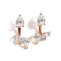 18k Gold-Plated Customizable Two-Way Moissanite Teardrop Stud Earrings-0-5