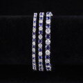 wholesale S925 Sterling Silver 3/4/5mm Tennis Chain with Lab-Grown Sapphire and Moissanite Bracelet New Style-0-4