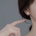 wholesale S925 Sterling Silver Bow Twist Ear Hook with Diamond Inlay Minimalist High-end Women's Earrings G9959-0-2
