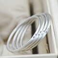 wholesale 999 Silver Joy, Peace, Contentment, and Inspirational Text Bangle for Women, Solid Pure Silver, Ancient Craftsmanship, Artistic Bracelet, Men's Silver Jewelry-0-2