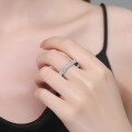 S925 Silver Full Pavé Moissanite Unisex Cuban Hip Hop Ring-0-2