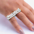 wholesale Gold-plated Double Underline Personalized Name Ring for Men, New Hot-Selling Style in Europe and America-0-1