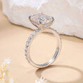 wholesale Wholesale S925 Sterling Silver Plated 18K Gold 4 Carat Emerald Cut Moissanite Ring for Women-0-1