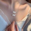 wholesale S925 Sterling Silver Digital Year Solid Silver Necklace for Women Fashion Minimalist Ins Style Niche Korean Version Collarbone Chain Jewelry-0-9