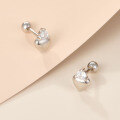 wholesale 925 Sterling Silver Minimalist Zircon Heart Stud Earrings, Wholesale New Simple Ins Ear Studs-0-2