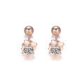 wholesale S925 Sterling Silver Rose Gold Plated Ear Studs, Japanese and Korean Style Small Fresh Earrings for Women, Versatile Accessories Wholesale-0-4
