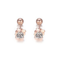 wholesale S925 Sterling Silver Rose Gold Plated Ear Studs, Japanese and Korean Style Small Fresh Earrings for Women, Versatile Accessories Wholesale-ED006887 Rose gold earrings &gt; 925 silver
