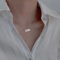 wholesale S925 Sterling Silver Digital Year Solid Silver Necklace for Women Fashion Minimalist Ins Style Niche Korean Version Collarbone Chain Jewelry-0-7