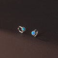 wholesale S925 Silver, Korean-style Round Synthetic Colorful Opal Ear Clasps, Summer Elegant Small Earrings M00470-0-4
