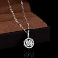 Sterling Silver 1-Carat Moissanite Pendant Necklace for Women-0-1
