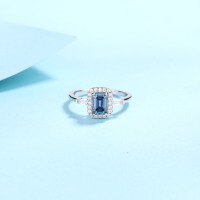 wholesale Pt950-plated S925 sterling silver moissanite ring for women, luxurious and personalized wedding band, factory direct supply, ready for wholesale-White zircon 5x7m (emerald)  13