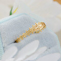 wholesale S925 silver plated with 14k gold vintage badge cross dot pattern ring, Japanese style-0-1
