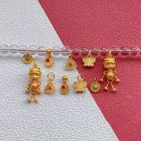 wholesale Gold-Plated 925 Ancient Silver Machine-Made Dull Dangle Pendant Butterfly Fortune Charms Drop Beads for DIY Crystal Bracelet Accessories-Triangle one