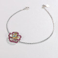 wholesale 925 Silver Elegant and Sophisticated Floral Design Gemstone Bracelet with Natural Topaz-0-3