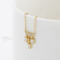 wholesale S925 Sterling Silver Gold-Plated DUNLI Jewelry 24 New Product Crystal Shaking Tassel Necklace, Fashion Versatile Elegant Collarbone Chain-0-1