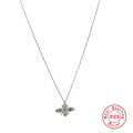 wholesale S925 Sterling Silver Fun Insect Bee Pendant Necklace, Versatile Collarbone Chain, Korean Style, INS Trendy, Niche, High-End Women's Accessory-0-4