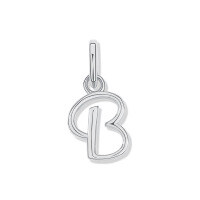 wholesale 925 Sterling Silver Irregular English Letter Pendant Ins Necklace For Women-B-Single Pendant/White Gold