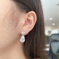wholesale S925 Sterling Silver Cross-Border Women's Earrings Elegant and Luxurious Oversized Teardrop Earrings with Silver Needles-0-1