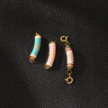 wholesale Gold-plated 925 ancient silver enamel painted Wutiao Jing Nanatong pendant with double ear straight and curved tubes for DIY bracelet accessories-0-1