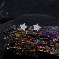 S925 Sterling Silver Small Asymmetric Star Bow Earrings-0-1