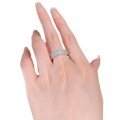 wholesale S925 Silver Full Diamond Thin Stacked Double Row Gear Knuckle Ring in Minimalist Niche Ins Retro Style for Women-0-4
