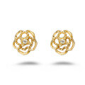 wholesale 925 Sterling Silver Dunli Jewelry 24 Spring New Fashionable Small Luxe Wind Camellia Hollow Moissanite Stud Earrings for Women-0-4