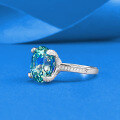 wholesale S925 Silver with 10*12 Tourmaline Green Ring, Summer Forest Style, Fashionable and High-End-0-1