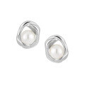 wholesale S925 Sterling Silver Small Niche Personality Mushroom Earrings Ins Minimalist Style Luxury Elegance Inlaid with Pearl Ear Studs for Women-0-5
