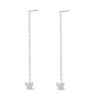 wholesale S925 Sterling Silver Ear Thread with Minimalist Design, Versatile and Elegant Long Tassel Style, French Fashion Accessory-Silver 925 silver