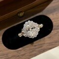 wholesale 925 Sterling Silver Hand-Held Floral Bouquet Style Wedding Extravagantly Set "Pigeon Egg" Ring Exquisite High-End Luxurious Jewelry Feel Diamond Ring-0-0