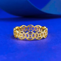 wholesale S925 silver gold-plated minimalist Chinese-style trendy antique coin stacking ring-0-0