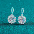 S925 Sterling Silver Moissanite Sunflower Earrings-0-5